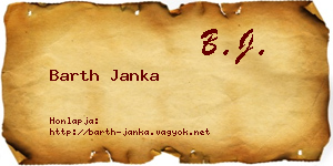 Barth Janka névjegykártya